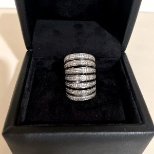 Pave Diamond 7 row statement ring
